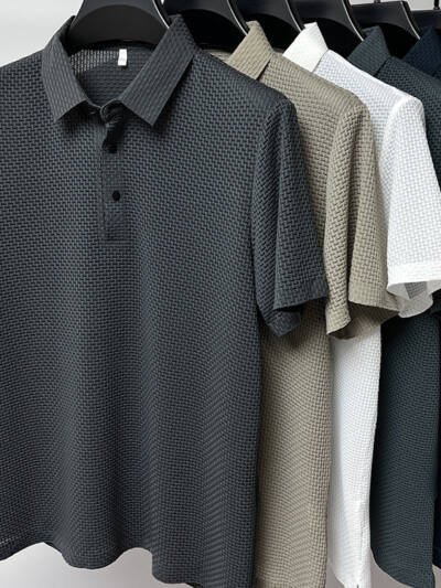 Mesh Ice Silk Short Sleeve T-shirt Mens Clothing