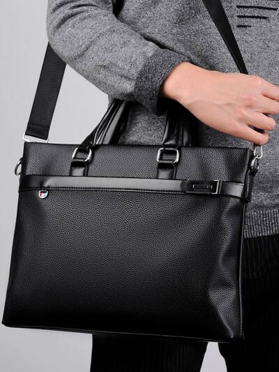 Large Capacity Business Handbag Men's Soft Leather Briefcase