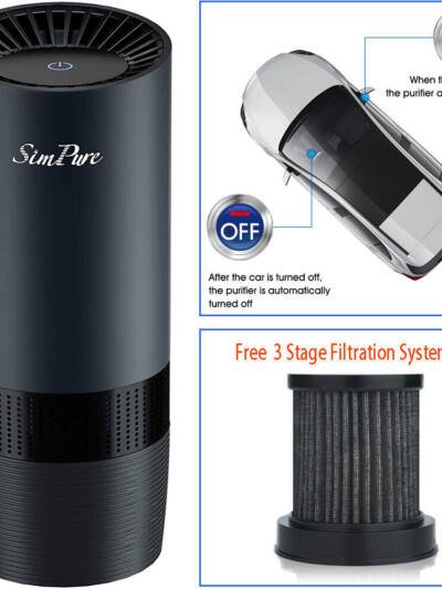 Room Car Air Purifier Cleaner HEPA Filter Remove Odor Dust Mold Home Allergies