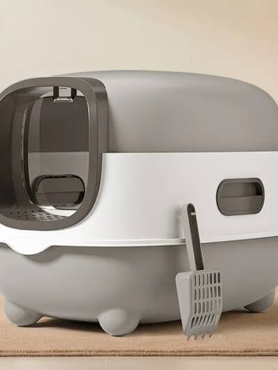 High-Capacity Enclosed Cat Litter Box & Odor-Lock, Scratch-Resistant, Ideal For US Households