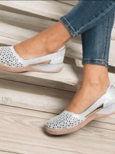 Fashion Women's Toe Head Hollowed Out Large Size Flat Sandals