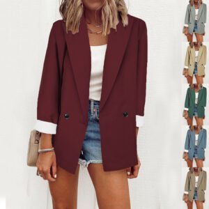 Temperament Slim Jacket Fashion Business Single Breasted Long Sleeve Casual Suit Top Clothing