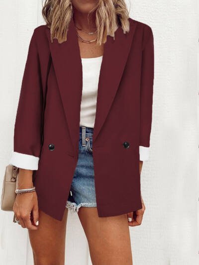 Temperament Slim Jacket Fashion Business Single Breasted Long Sleeve Casual Suit Top Clothing