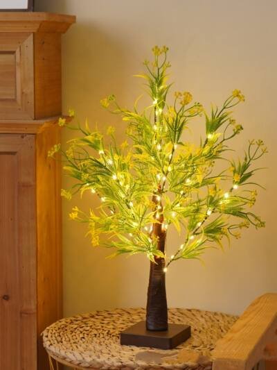 Green Leaf LED Tree Lamp Bedroom Room Decor Table Lamp
