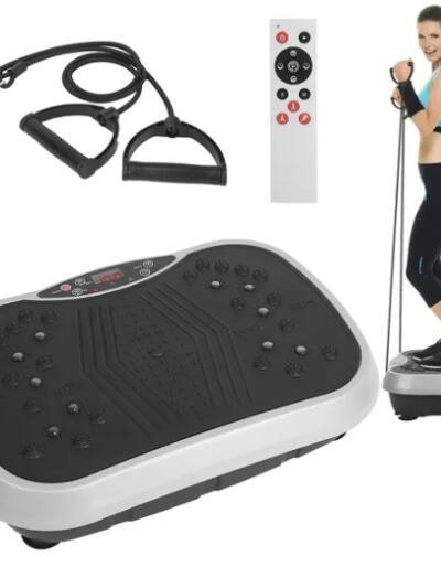Vibration Plate Exercise Machine With Resistant Bands Remote Control Whole Body Vibration Platform Workout Equipment Home Fitness Training Equipment For Weight Loss Fat Burner
