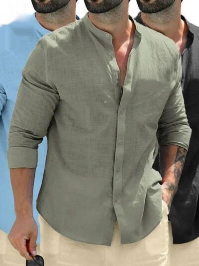 Autumn Mens Long Sleeve Shirts Cotton Business  Men