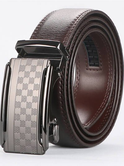 Men Belt Leather Belt For Men With Anti-Scratch Buckle Control Design For Formal Work Or Casual
