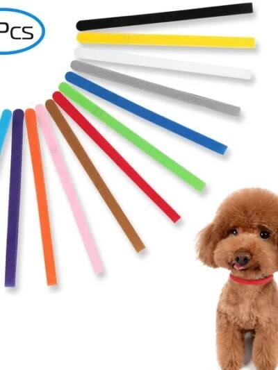 12 Colors Whelping Puppy ID Collars Adjustable Double-Sided Pet ID Bands