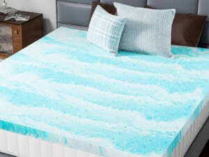 Memory Foam Cooling Gel Swirl Infused Bed Topper For Back Pain
