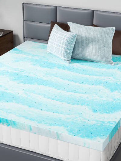 Memory Foam Cooling Gel Swirl Infused Bed Topper For Back Pain