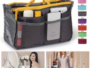 Women Lady Travel Insert Handbag Organizer Makeup Bags Toiletry Purse Liner With Hand Strap