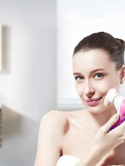 Waterproof Facial Cleansing Brush Face Spin Cleaning Brush Scrubber With 5 Brush Heads For Women