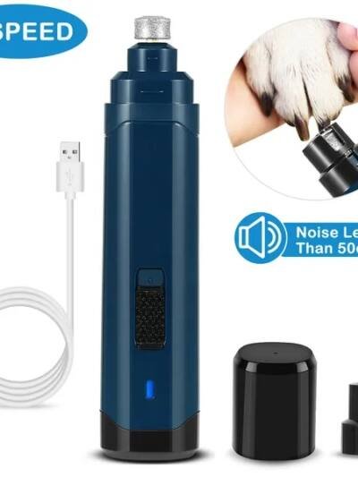 Dog Nail Grinder 2 Speeds Quiet USB Rechargeable Pet Nail Grinder Professional Pet Nail Trimmer Cordless Paws Grooming