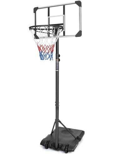 Portable Basketball Goal System With Stable Base And Wheels, Use For Indoor Outdoor Teenagers Youth Height Adjustable 5.6 To 7ft Basketball Hoop 28 Inch Backboard