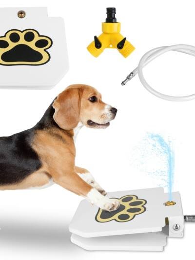 1Pc Dog Water Fountain Outdoor Dog Pet Water Dispenser Step-on Activated Sprinkler With Interactive Paw Pedal Valve For Drinking Water