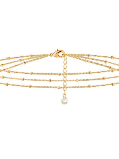 Dainty Gold Bracelets For Women, 14K Gold Filled Adjustable Layered Bracelet Cute Oval Chain  Bar Gold Bracelets For Women Jewelry
