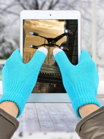 3 Color Options -- 1 Pair Unisex Winter Knit Gloves Touchscreen Outdoor Windproof Cycling Skiing Warm Gloves