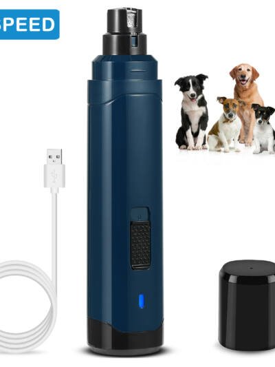 1Pc Dog Nail Grinder 2 Speeds Quiet USB Rechargeable Pet Nail Grinder Professional Pet Nail Trimmer Cordless Paws Grooming & Smoothing Claw Care For Small Medium Large Dogs & Cats