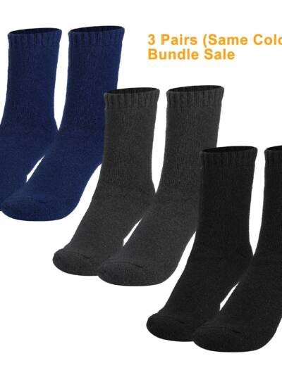 3 Color Options -- 3 Pairs Men Warm Wool Socks Soft Cozy Winter Thermal Socks For Men Thick Heat-Trapping Moisture Wicking Socks Indoor Outdoor