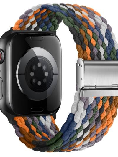 Nepfaivy Compatible With Apple Watch Band - 38mm 40mm 41mm 42mm 44mm 45mm 49mm Braided Stretchy Sport Band For Apple Watch Series SE 8 7 6 5 4 3 2 1, Women Men Nylon Fabric Elastic Loop Breathable Wat