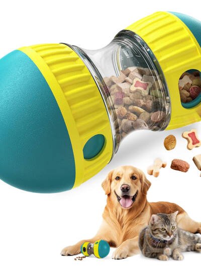 Dog Puzzle Toy, Adjustable Treat Dispensing Ball Food Dispenser Tough Slow Feeder Puppy Enrichment Training Toy Pet Interactive Chase Toys For Small Medium Large Dogs