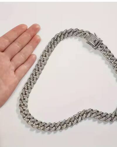 US LOCAL STOCK Hiphoppet Beautiful Hot Sale Luxury Alloy Dog Chain Sparkling Diamond Secure Metal Chain Choker For Dogs And Cats