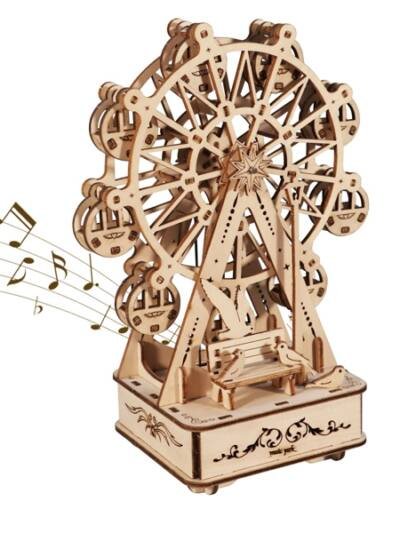 3D Wooden Puzzles Music Box Ferris Wheel DIY Crafts Handmade Model Kits For Women Birthday Gifts