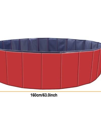 1Pc 160 X 160 X 30cm-63.0 X 63.0 X 11.8inch Foldable Pet Swimming Pool PVC  Dog Swim Pool Bathing Tub Playmat Pools