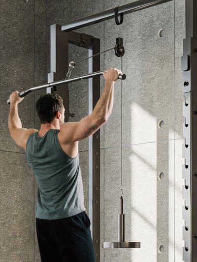 Weight Cable Pulley System for Home Gym with Universal Loading Pin for LAT Pull Down, Biceps Curl Workout, Red