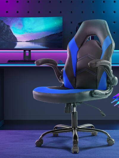 PU Leather Ergonomic Office Chair Swivel Computer Gaming Chair With Lumbar Support