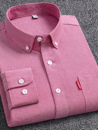 Pure Cotton Washed Oxford Woven Shirts Men