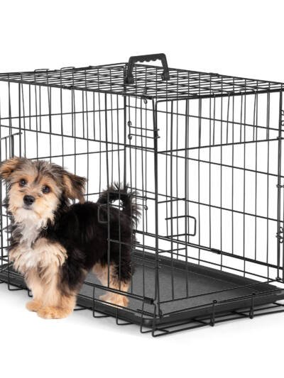A Dog Cage With Two Doors