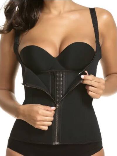 Zippered Waist Trainer Corset Waist Tummy Control Body Shaper Cincher Back Support