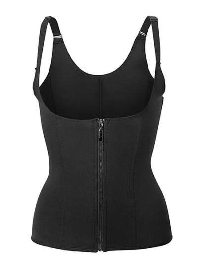 Zippered Waist Trainer Corset Waist Tummy Control Body Shaper Cincher Back Support With Adjustable Straps