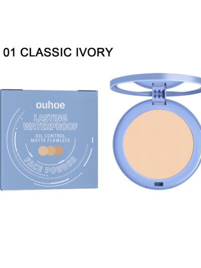OUHOE Long-lasting Finishing Compact - Flawless, Long-wearing, Non-transferable, Easy To Touch-up, Natural, Lightweight, And Breathable Setting Powder