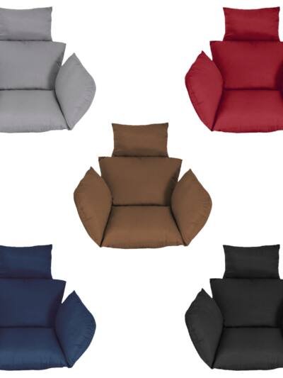 1Pc Egg Chair Cushion Hanging Basket Seat Cushion Thicken Soft Egg Swing Chair Pad Hanging Egg Chair Cushion With Headrest