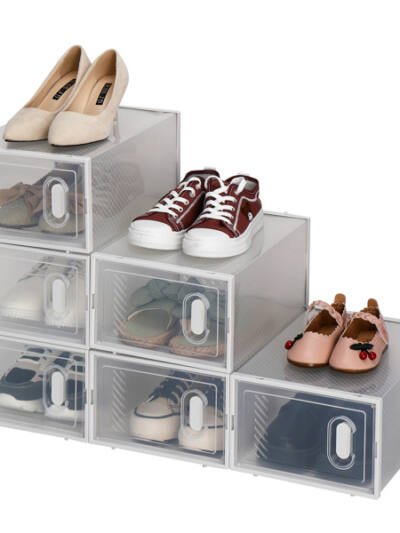 6pcs White Shoe Box Plastic Mesh