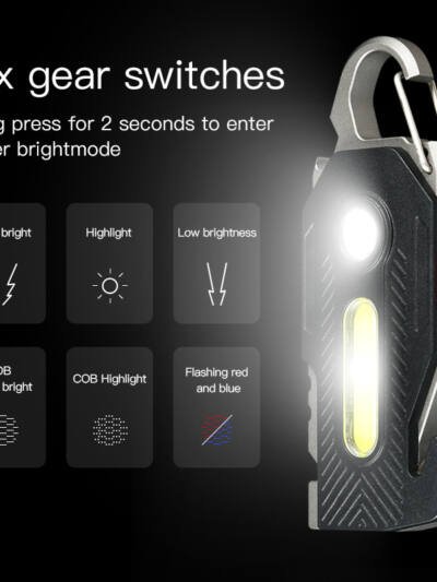 Multifunctional Charging Emergency Light Convenient Keychain Work Light COB High Brightness Maintenance Light Outdoor Camping LED Light