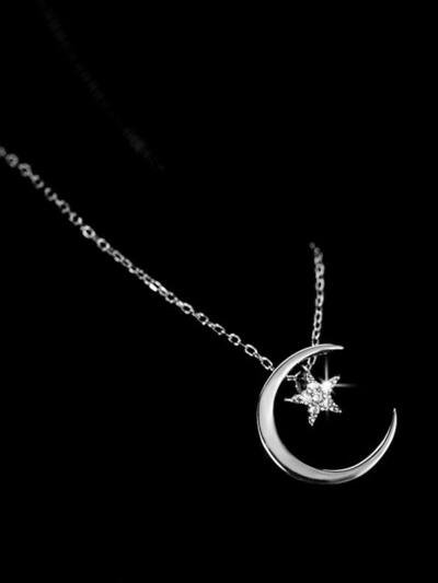 Moon Star Necklace Female Trendy Temperament Niche Net Celebrity Light Luxury Clavicle Chain