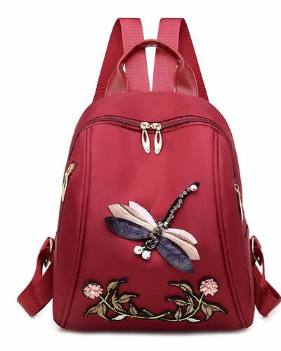 Retro Oxford Cloth Embroidered Women's Casual Backpack