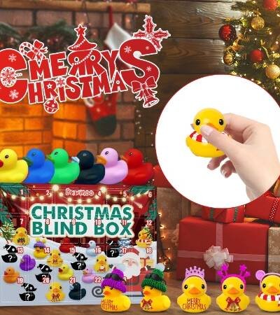 Dowmoo Christmas Rubber Duck Advent Calendar Christmas Rubber Duck Toy Blind Box 24 Grid Creative Toys