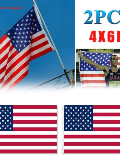 American Flags For Outside 4X6 FT USA Flag - Premium US Flag 120X180cm Heavy Duty Outdoor Large Nylon Flag Stars With Brass Grommets