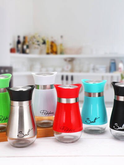 Salt And Pepper Shakers Set - Salt Containers For Gifts, Kitchen Decor, Home, RV, Camp, BBQ, 4 Oz Farmhouse Spice Dispenser With Glass Bottom, Set Of 2
