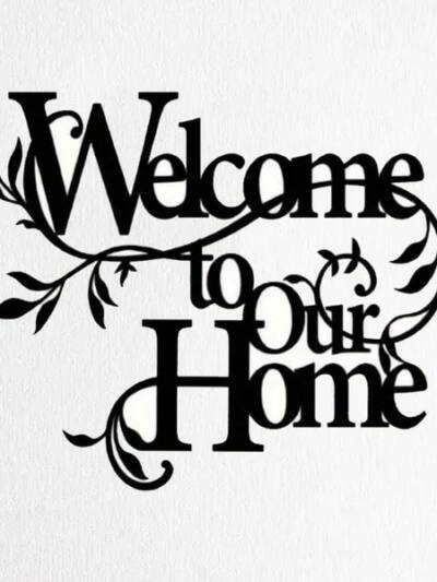 'Welcome To Our Home' Metal Floral Wall Art