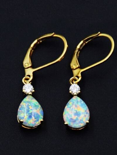 Simple Gold Plated Drop Shaped Earrings