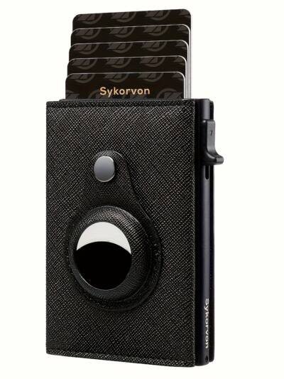 Men's Pop-Up Card Holder Wallet with AirTag Slot, RFID Blocking