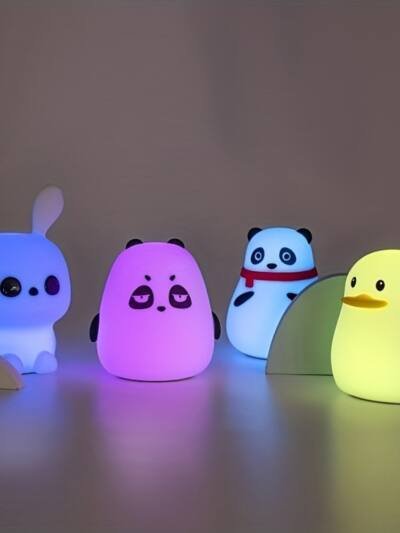 1 LED Cute Rainbow Light Changing Silicone Light Pat Control USB Charging Soft Silicone Light Christmas Gift For Girls Boys,mystery Box