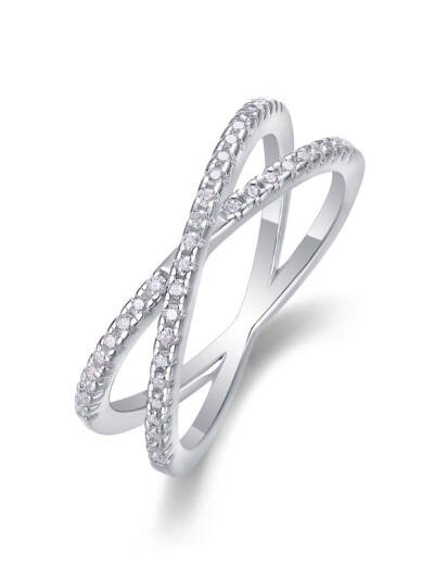 1Double Band Diamond Ring Luxury Fashion Set Moissanite Silver Ring Prohibit TK Sales