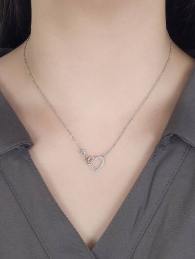 Pure Silver Hoop Love Necklace