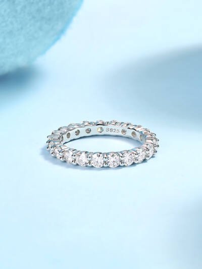 1Luxury Fashion Diamond Ring, Row Moissanite Silver Jewelry Prohibit